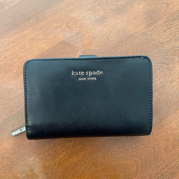kate spade compact wallet pink and black - Picture 1 of 7